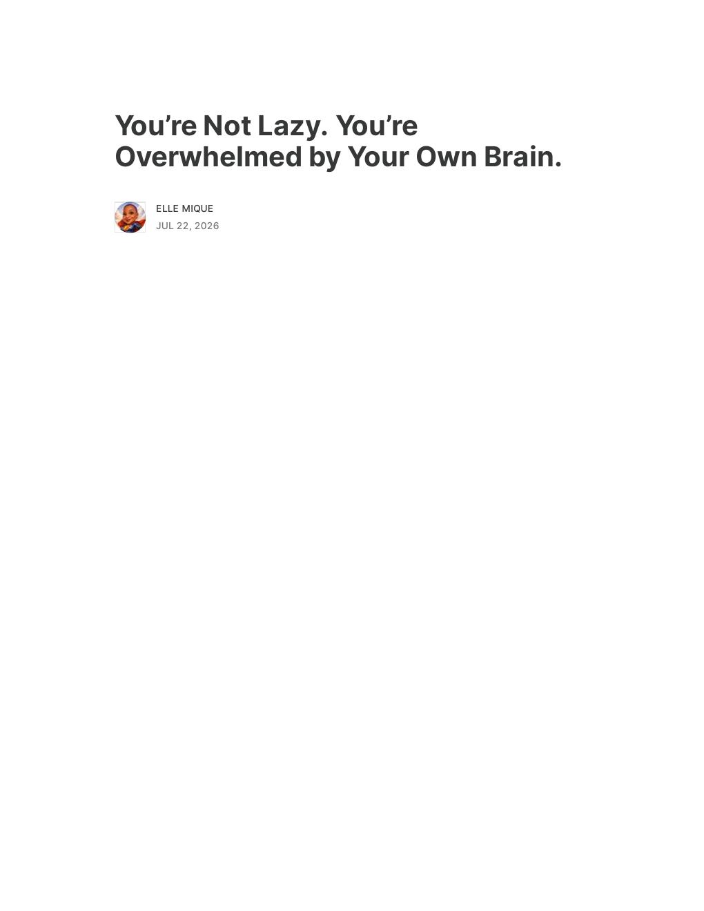 Cover of You’re Not Lazy. You’re Overwhelmed by Your Own Brain.